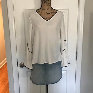 White Bell-Sleeve Top